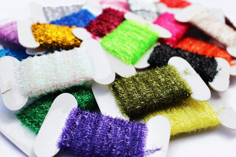 Tigofly 24 Cards 10m/Card Fly Fishing Tinsel Chenille Crystal Flash Line Nymph Streamers Lure Making Fly Tying Materials - Image 1